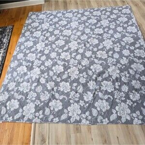 B. Smith Queen Cotton Velour Back Quilt 95x84 Grey